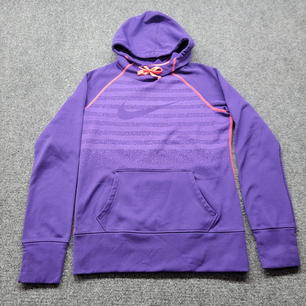 Nike Therma-FIT Hoodie Womens Small Purple Pink Swoosh Pullover 584874-547